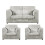 (Silver, 2 Seater + 2 x Armchairs) Luxor Fullback Cord Sofa Set Range 1