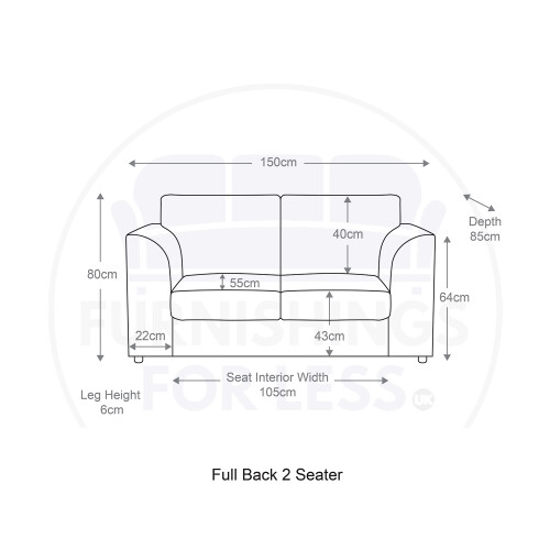 (Coffee, 2 Seater + 2 x Armchairs) Luxor Fullback Cord Sofa Set Range 2