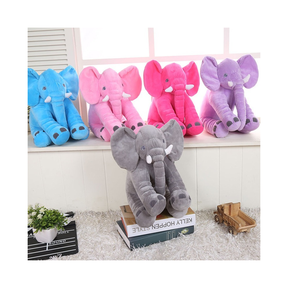 (PURPLE, 60cm) 30/40/60cm Fashion Animal Plush Elephant Doll Stuffed Elephant Plush Soft  Kid Toy Children Room Bed Decoration Toy GiftStuffed Animals