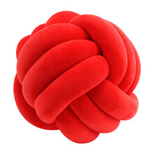 (28cm, Knot red) Inyahome Soft Knot Ball s Round Throw  Cushion Kids Home Decoration Plush  Throw Knotted  HandmadeStuffed Animals