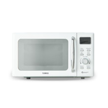 Tower T24041WHT Digital Microwave with Sleek Mirror Door, 800W, 20L, White & Chrome