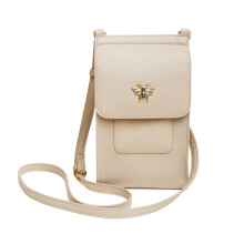 (Stone) Vegan Leather Mini Bloomsbury Crossbody Phone Bag