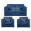 (Marine Blue, 2 Seater + 2 x Armchairs) Luxor Fullback Cord Sofa Set Range 1