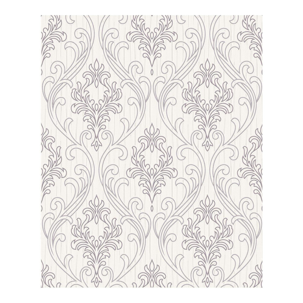 Superfresco Royale Glitter Textured Damask Lilac/White Wallpaper (WAS 16.99)