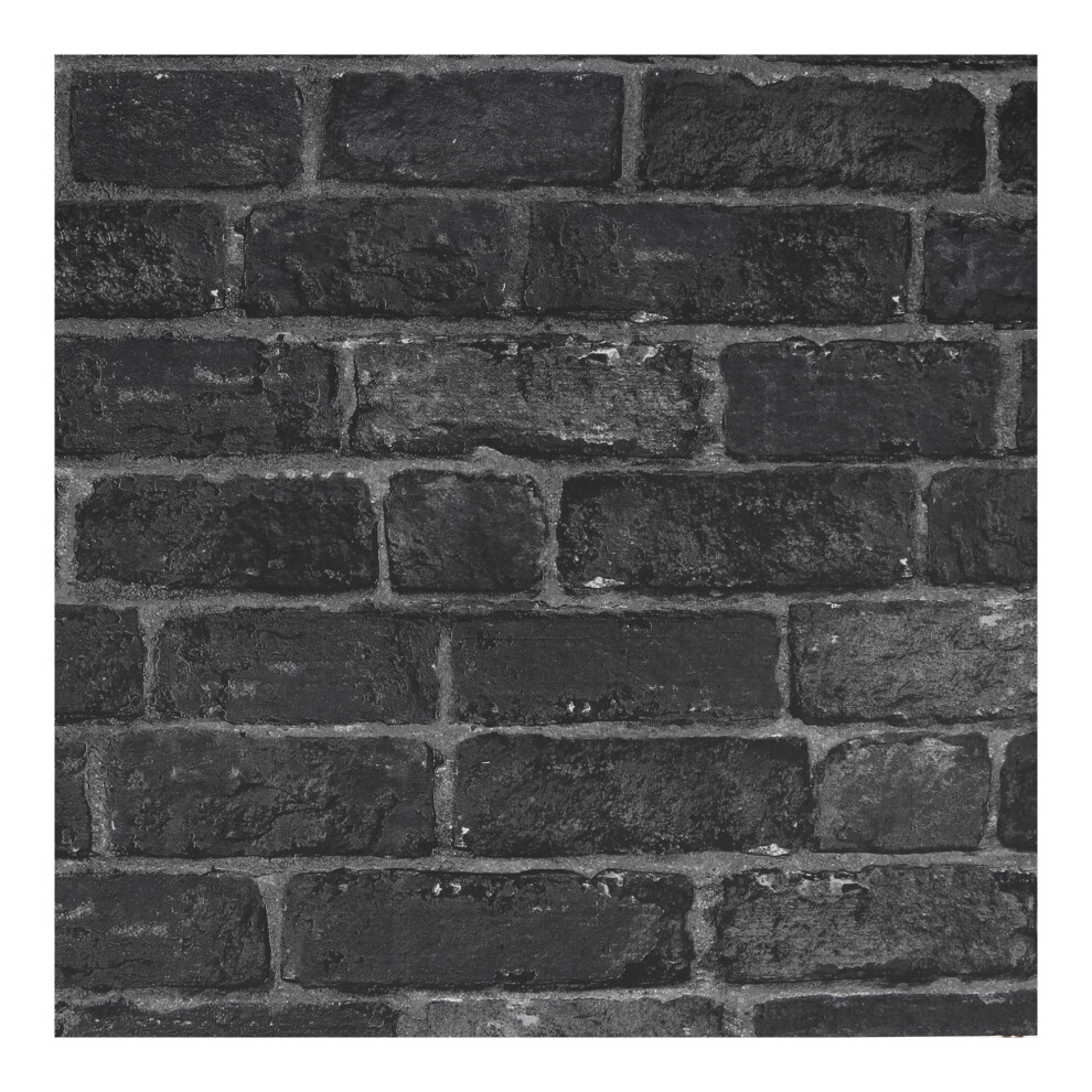 Superfresco Easy Industrial Brick Black Wallpaper