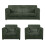 (Green, 3 Seater + 2 x Armchairs) Luxor Fullback Cord Sofa Set Range 1