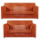 (Orange, 3 & 2 Seater Set) Luxor Fullback Cord Sofa Set Range 1