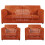 (Orange, 3 Seater + 2 x Armchairs) Luxor Fullback Cord Sofa Set Range 1