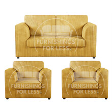 (Mustard, 2 Seater + 2 x Armchairs) Luxor Fullback Cord Sofa Set Range