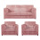 (Pink, 3 Seater + 2 x Armchairs) Luxor Fullback Cord Sofa Set Range 1