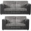 (Black & Grey, 3 & 2 Seater Set) Luxor Fullback Cord Sofa Set Range 1