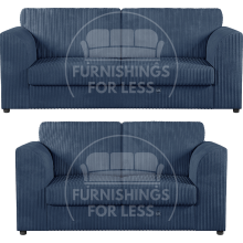 (Navy Blue, 3 & 2 Seater Set) Luxor Fullback Cord Sofa Set Range