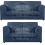 (Navy Blue, 3 & 2 Seater Set) Luxor Fullback Cord Sofa Set Range 1