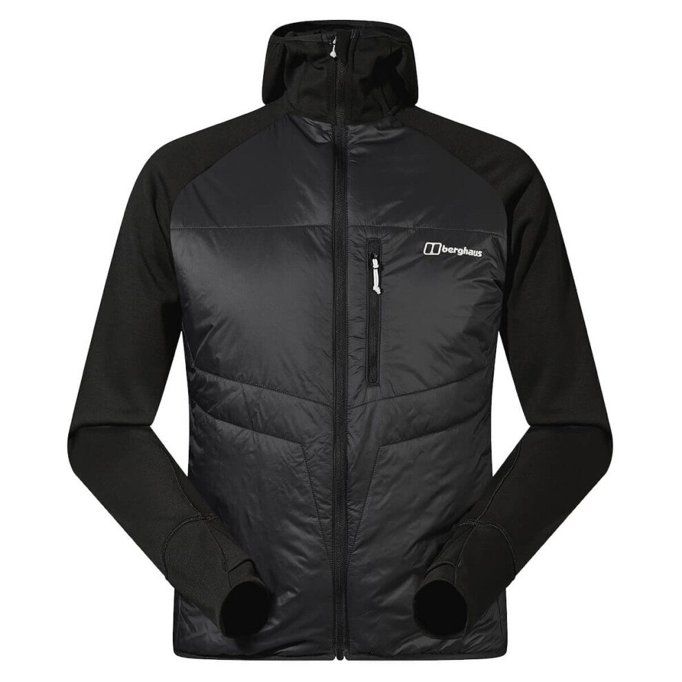 (M, Black/Black) Berghaus Mens Trawden Hydroloft Lightweight Zip Guard Hybrid Jacket