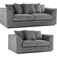 (Grey, 3 & 2 Seater Set) Luxor Scatter Back Cord Sofa Set Range