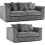 (Grey, 3 & 2 Seater Set) Luxor Scatter Back Cord Sofa Set Range 1