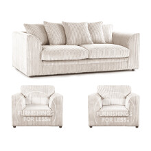 (Cream, 3 Seater + 2 x Armchair) Luxor Scatter Back Cord Sofa Set Range