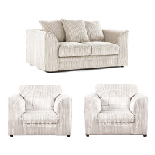 (Cream, 2 Seater + 2 x Armchair) Luxor Scatter Back Cord Sofa Set Range