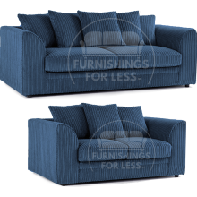(Marine Blue, 3 & 2 Seater Set) Luxor Scatter Back Cord Sofa Set Range
