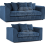 (Marine Blue, 3 & 2 Seater Set) Luxor Scatter Back Cord Sofa Set Range 1