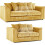 (Mustard, 3 & 2 Seater Set) Luxor Scatter Back Cord Sofa Set Range 1