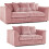 (Pink, 3 & 2 Seater Set) Luxor Scatter Back Cord Sofa Set Range 1