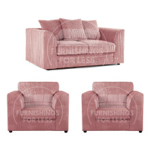 (Pink, 2 Seater + 2 x Armchair) Luxor Scatter Back Cord Sofa Set Range