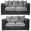 (Black & Grey, 3 & 2 Seater Set) Luxor Scatter Back Cord Sofa Set Range 1
