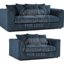 (Navy Blue, 3 & 2 Seater Set) Luxor Scatter Back Cord Sofa Set Range