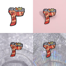 Stylish Cartoon Character Taylor Swift Brooch In Eyecatching Red Scarf Multifunctional Metal Badge