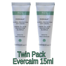 Ren Evercalm Global Protection Day Cream for Sensitive Skin - Travel Set (2 x 15ml, 30ml total)