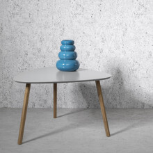 Malme Extra Large Side Table - Chalk Grey & Natural Pine, Nordic curved legs, easy assembly, part of the Malme Collection