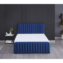 Ottoman Storage Bed blue 4ft Double velvet bed gas lift up Storage Bed and 1 Mattress bedroom furniture