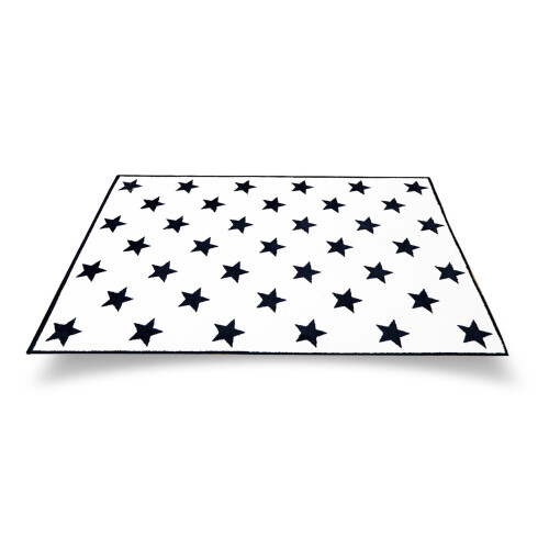 Children's Room Modern Design Black Star Pattern Rug 100 x 150 cm