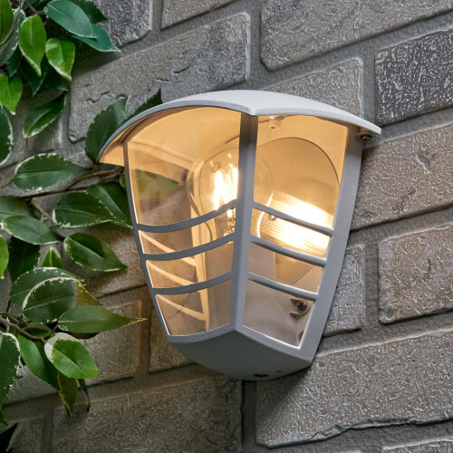 Litecraft Francis Wall Lights Outdoor Half Lantern in White - 2 Pack 1
