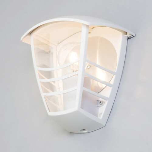 Litecraft Francis Wall Lights Outdoor Half Lantern in White - 2 Pack 2