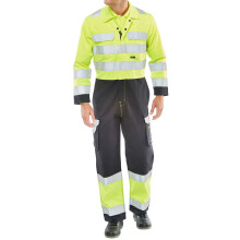 BEESWIFT ARC COMPLIANT HI-VIS BOILERSUIT SATURN YELLOW / NAVY 42