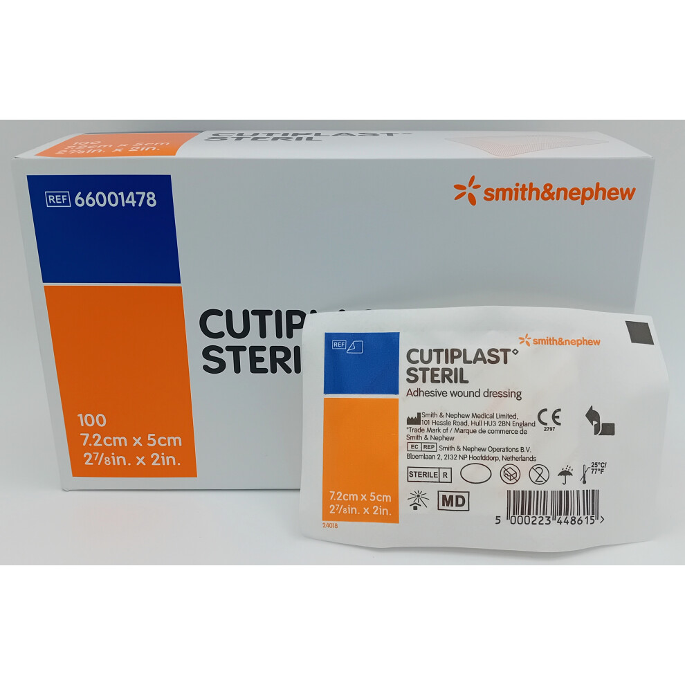 Smith&Nephew Cutiplast Steril 7.2Cm X 5Cm Box Of 100 - Ref: 66001478