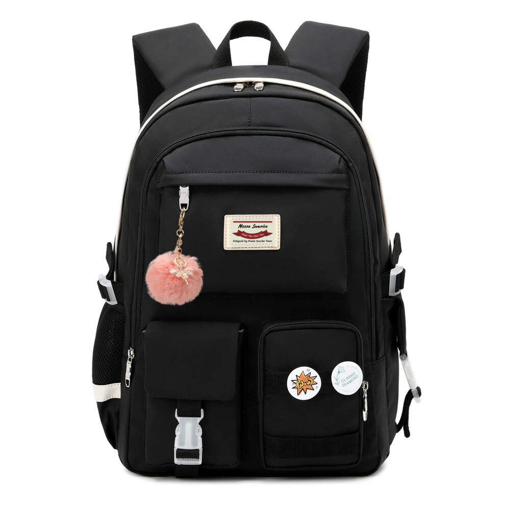 (black02) Laptop Backpacks 15.6 Inch School Bag College Backpack Anti Theft Travel Daypack Large Bookbags for Teens Girls Women Students