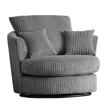 (Grey, Swivel Chair) Luxor Fullback Cord Sofa Range