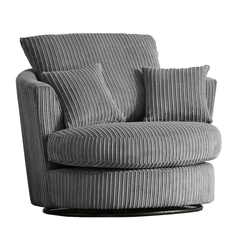 (Grey, Swivel Chair) Luxor Fullback Cord Sofa Range