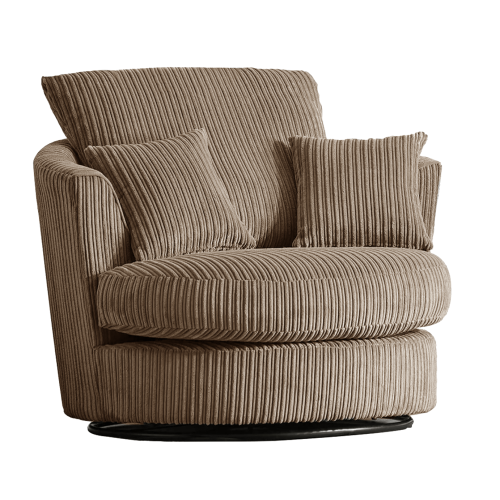 (Coffee, Swivel Chair) Luxor Fullback Cord Sofa Range