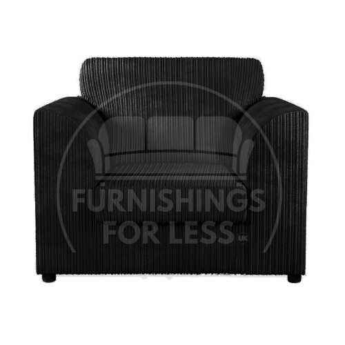 (Black, Armchair) Luxor Fullback Cord Sofa Range