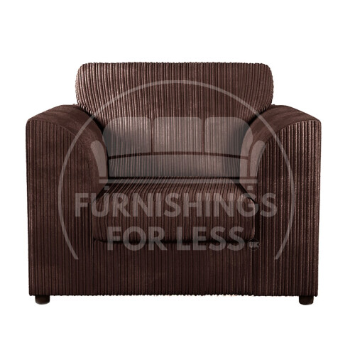(Chocolate, Armchair) Luxor Fullback Cord Sofa Range