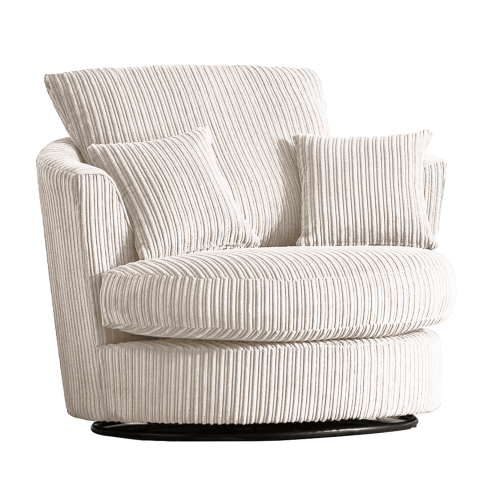 (Cream, Swivel Chair) Luxor Fullback Cord Sofa Range