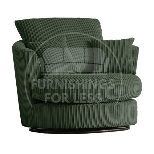 (Green, Swivel Chair) Luxor Fullback Cord Sofa Range
