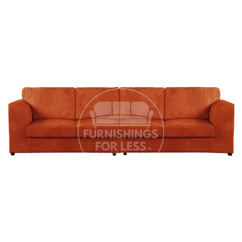 (Orange, 4 Seater) Luxor Fullback Cord Sofa Range