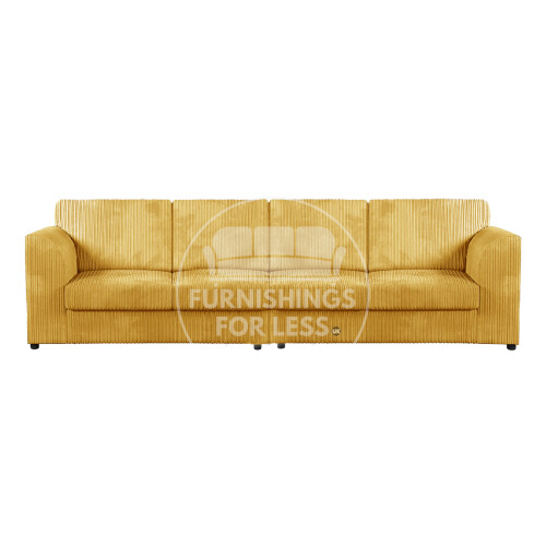 (Mustard, 4 Seater) Luxor Fullback Cord Sofa Range