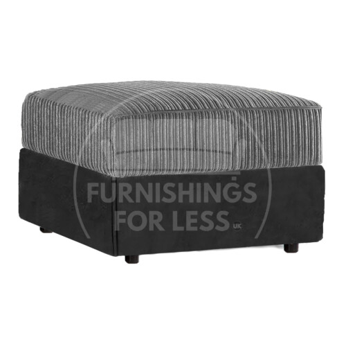 (Black & Grey, Footstool) Luxor Fullback Cord Sofa Range