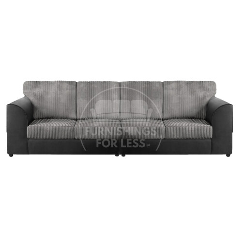 (Black & Grey, 4 Seater) Luxor Fullback Cord Sofa Range